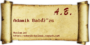 Adamik Balázs névjegykártya