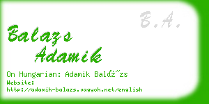 balazs adamik business card